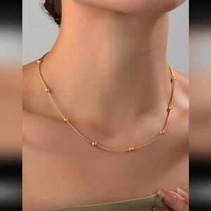 #63 Stainless Steel Ball Chain Necklace, Beaded Necklace